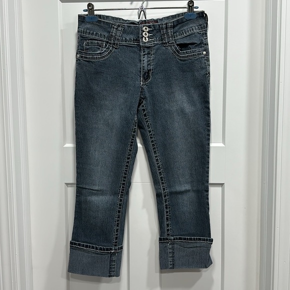 Vintage Angels Cropped Cuffed Jeans Size 8 - Picture 1 of 9